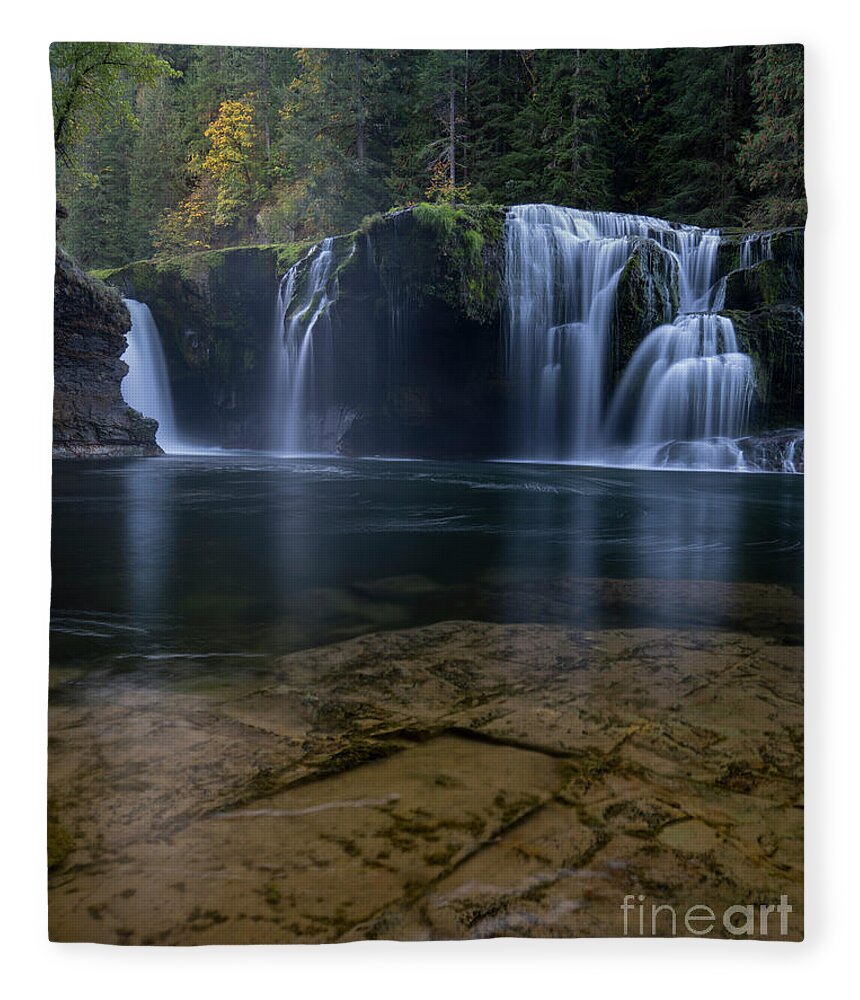 Waterfall Fleece Blanket featuring the photograph Lewis River Falls #1 by Keith Kapple