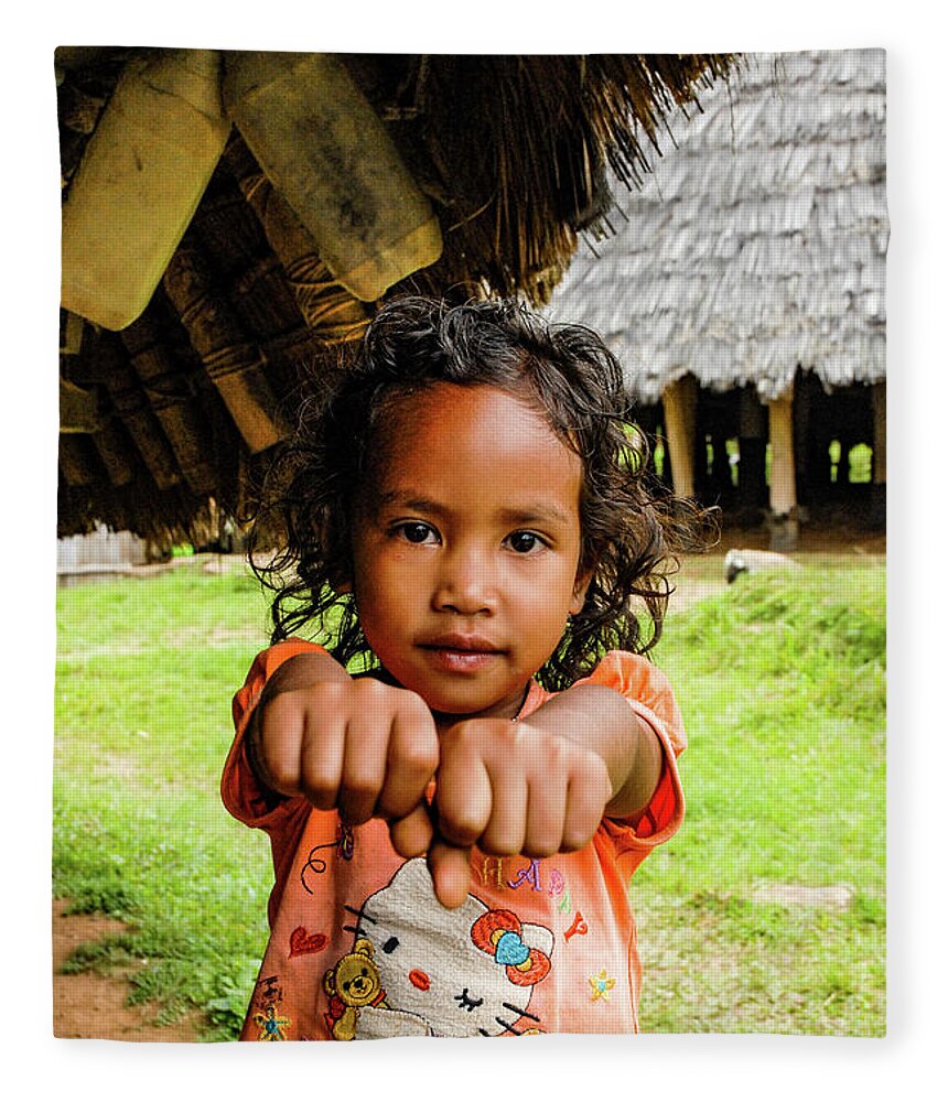 Wae Rebo Fleece Blanket featuring the photograph Child's Play - Wae Rebo Village. Flores, Indonesia by Earth And Spirit
