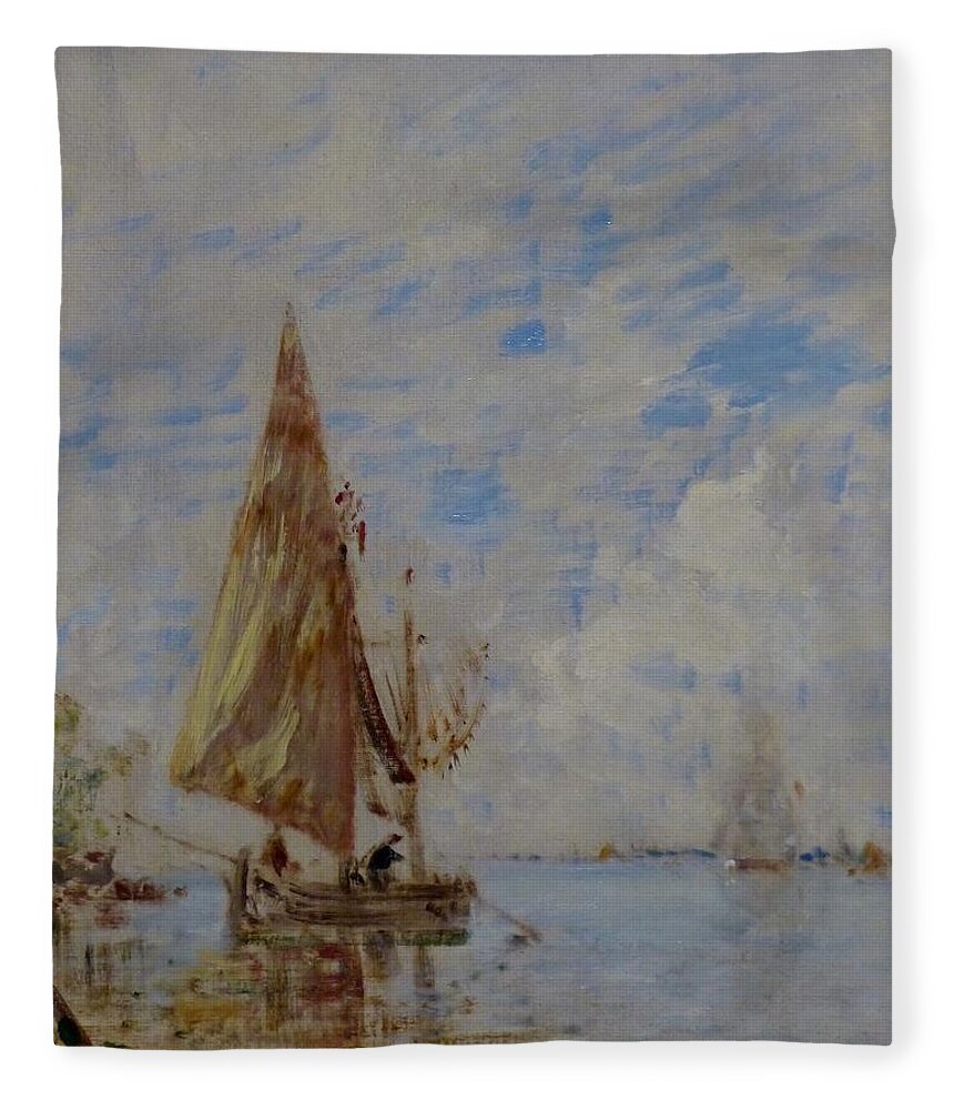 Woman Fleece Blanket featuring the painting Longchamp #1 by MotionAge Designs