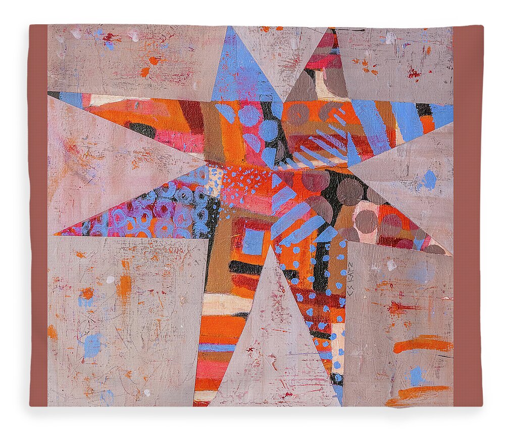 Star Fleece Blanket featuring the painting Manly Star by Cyndie Katz