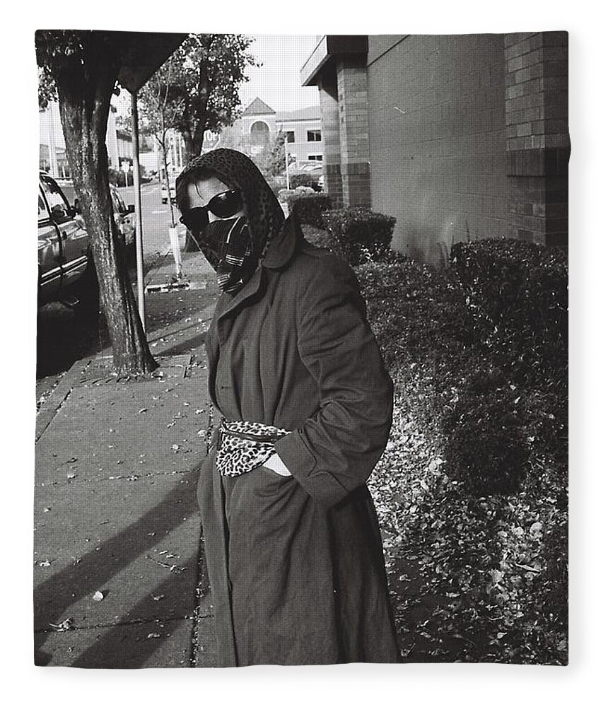 Street Photography Fleece Blanket featuring the photograph Masked #1 by Chriss Pagani