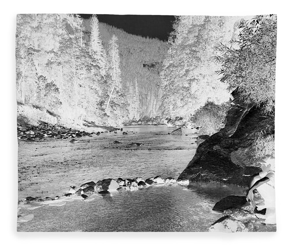 Photograph River Yosemite Infrared Fleece Blanket featuring the photograph Merced River in Yosemite #1 by Beverly Read