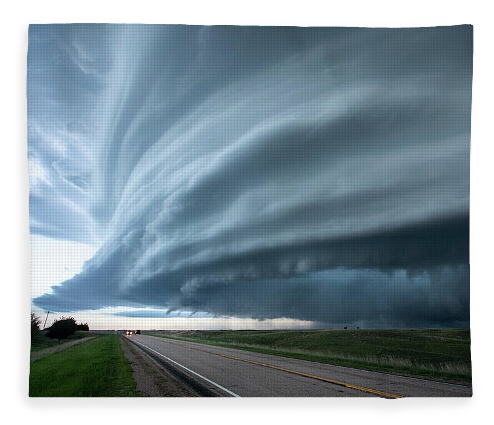Mesocyclone Fleece Blanket featuring the photograph Mesocyclone by Wesley Aston
