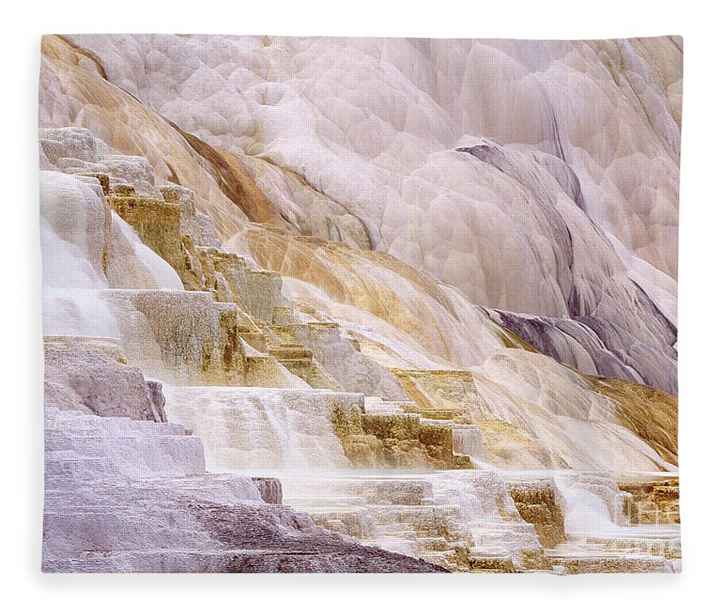 Dave Welling Fleece Blanket featuring the photograph Minerva Springs Yellowstone National Park Wyoming by Dave Welling