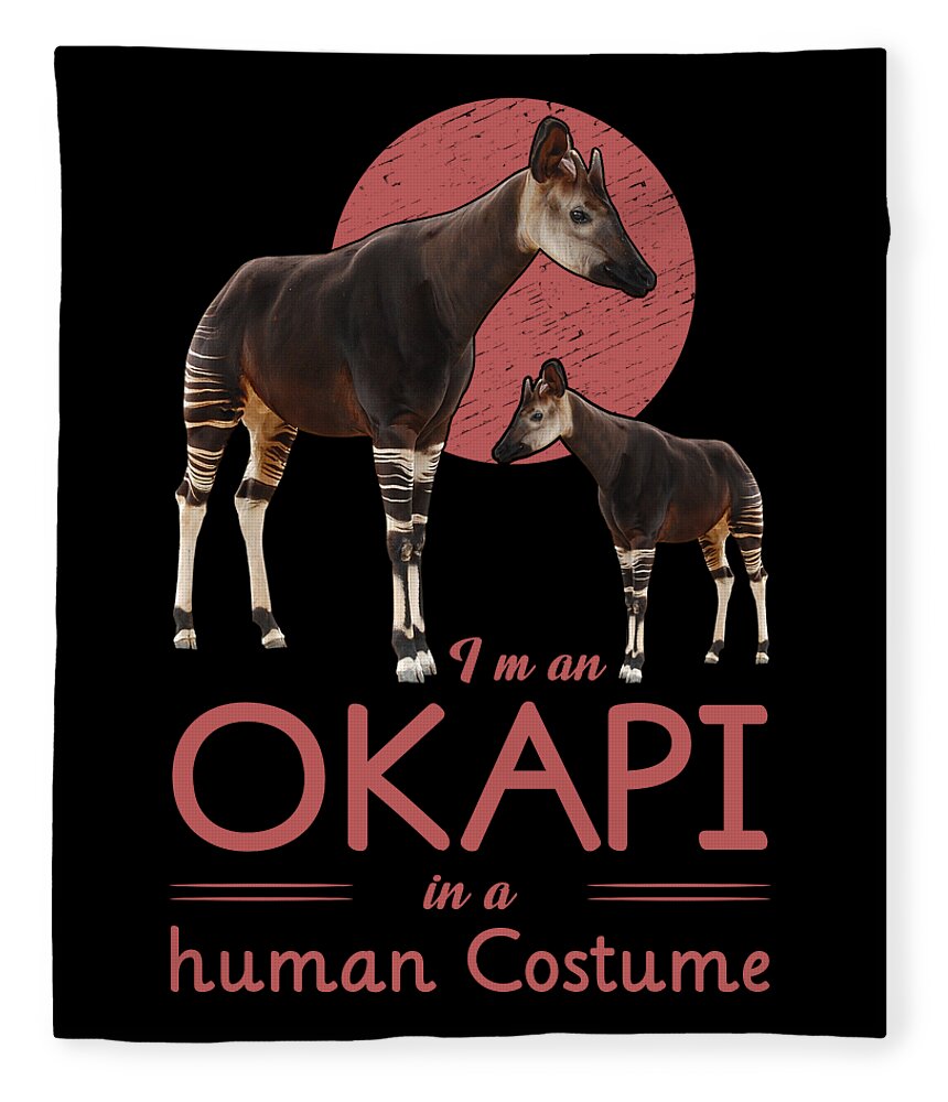 Okapi Gift I am an Okapi in Human Costume #1 Fleece Blanket by Kanig  Designs - Pixels