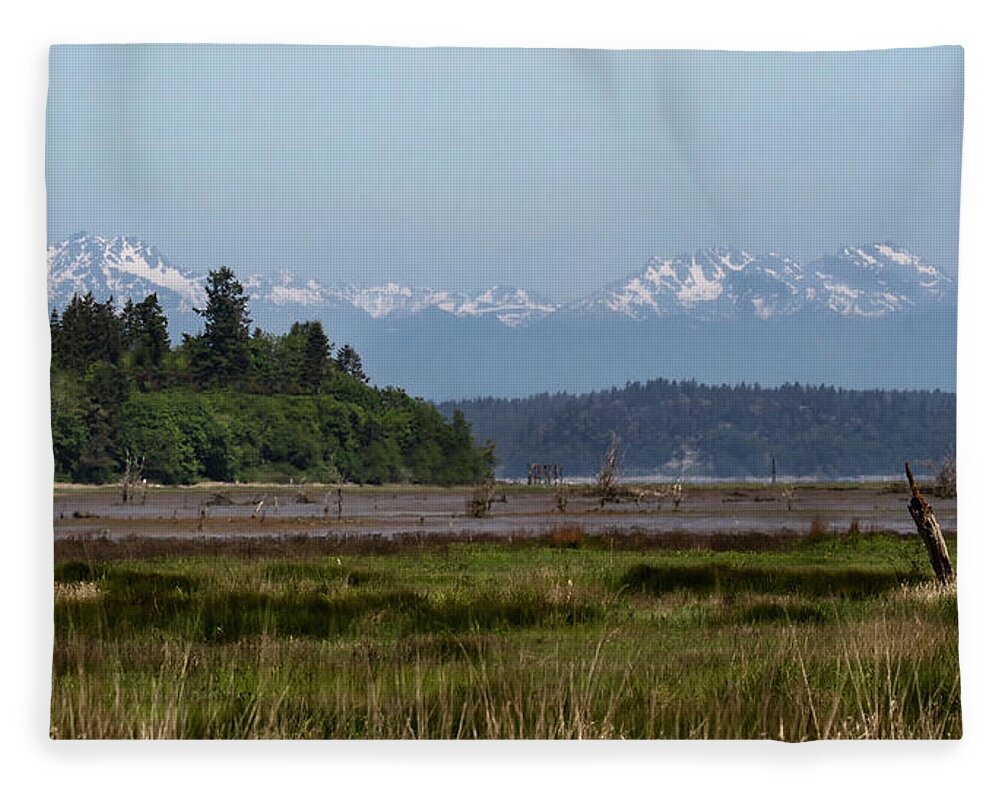 Olympic Mountains Fleece Blanket featuring the photograph Olympic Mountains #1 by Cheryl Day