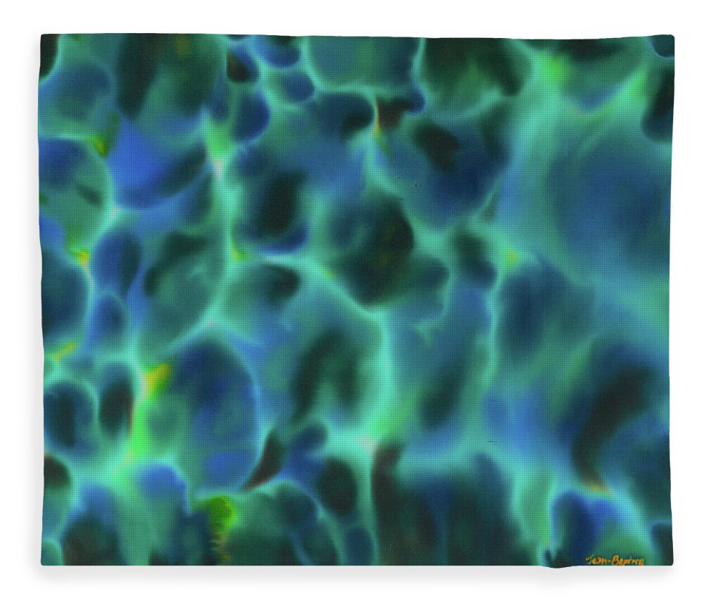 Opal Fleece Blanket featuring the painting Opal Gem #1 by Daniel Jean-Baptiste