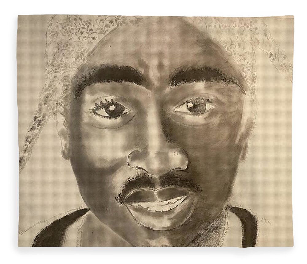  Fleece Blanket featuring the drawing PAC by Angie ONeal