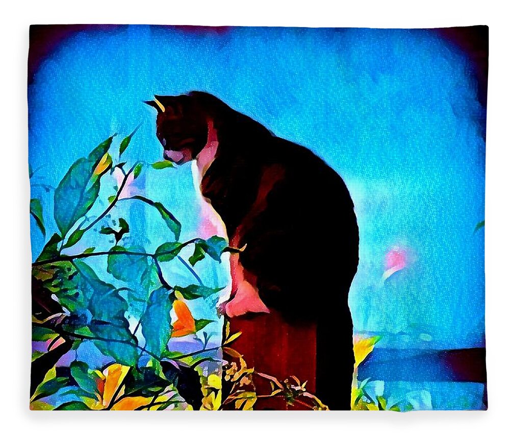 Kitty Fleece Blanket featuring the photograph Patience #1 by Rabiah Seminole