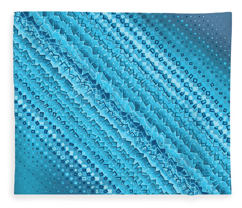 Abstract Fleece Blanket featuring the digital art Pattern 14 by Marko Sabotin