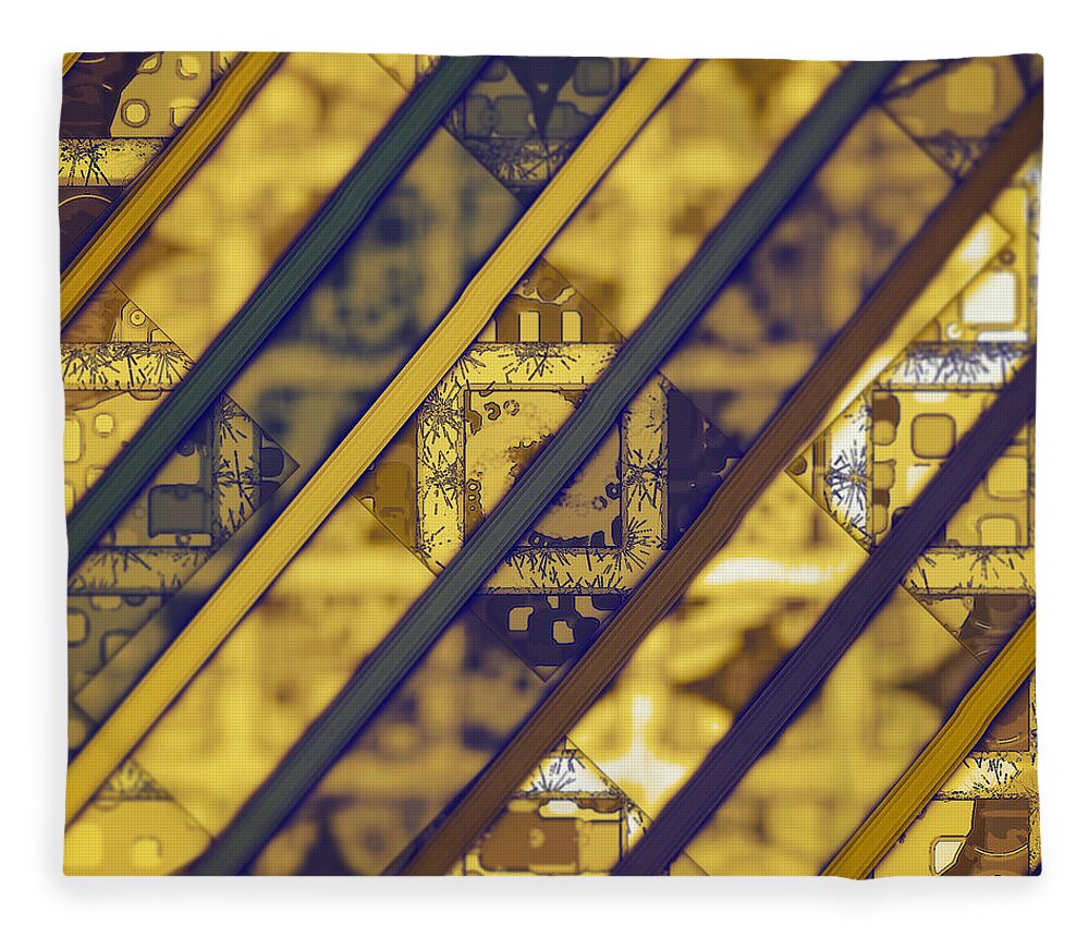 Abstract Fleece Blanket featuring the digital art Pattern 16 by Marko Sabotin