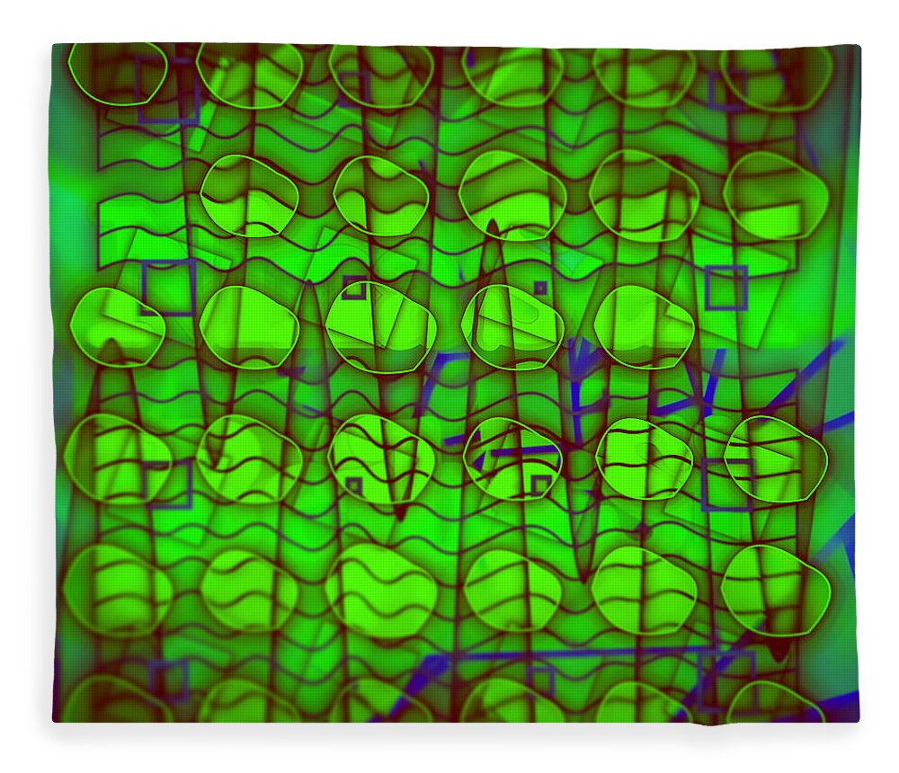 Abstract Fleece Blanket featuring the digital art Pattern 25 by Marko Sabotin