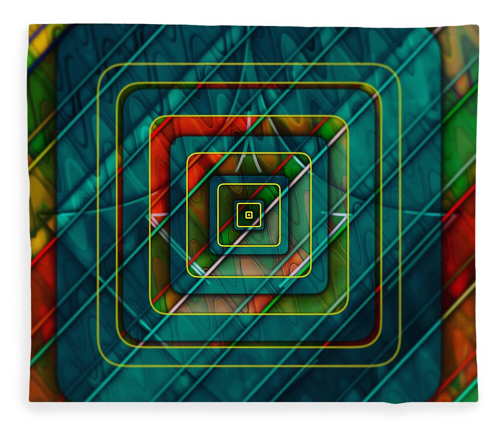 Abstract Fleece Blanket featuring the digital art Pattern 26 by Marko Sabotin