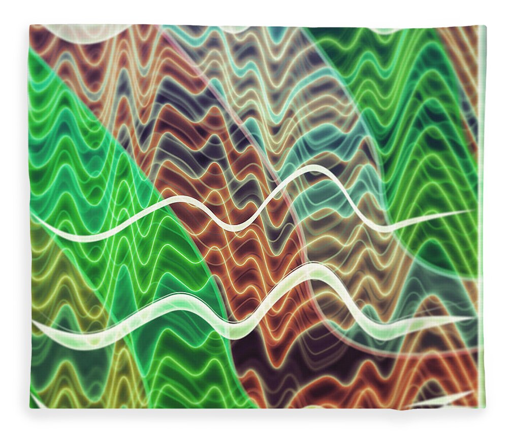 Abstract Fleece Blanket featuring the digital art Pattern 27 by Marko Sabotin