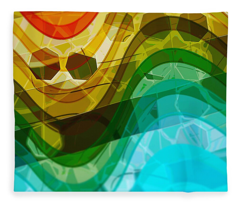 Abstract Fleece Blanket featuring the digital art Pattern 29 by Marko Sabotin