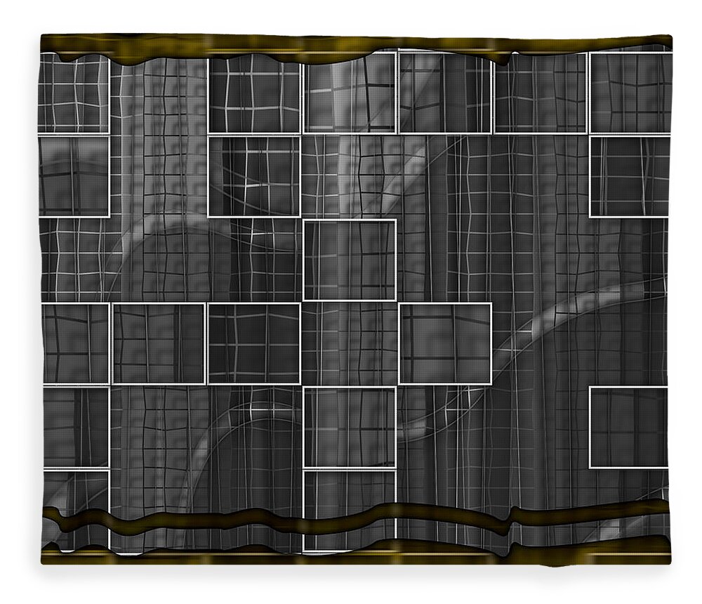 Abstract Fleece Blanket featuring the digital art Pattern 33 by Marko Sabotin