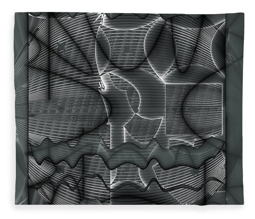 Abstract Fleece Blanket featuring the digital art Pattern 34 #1 by Marko Sabotin