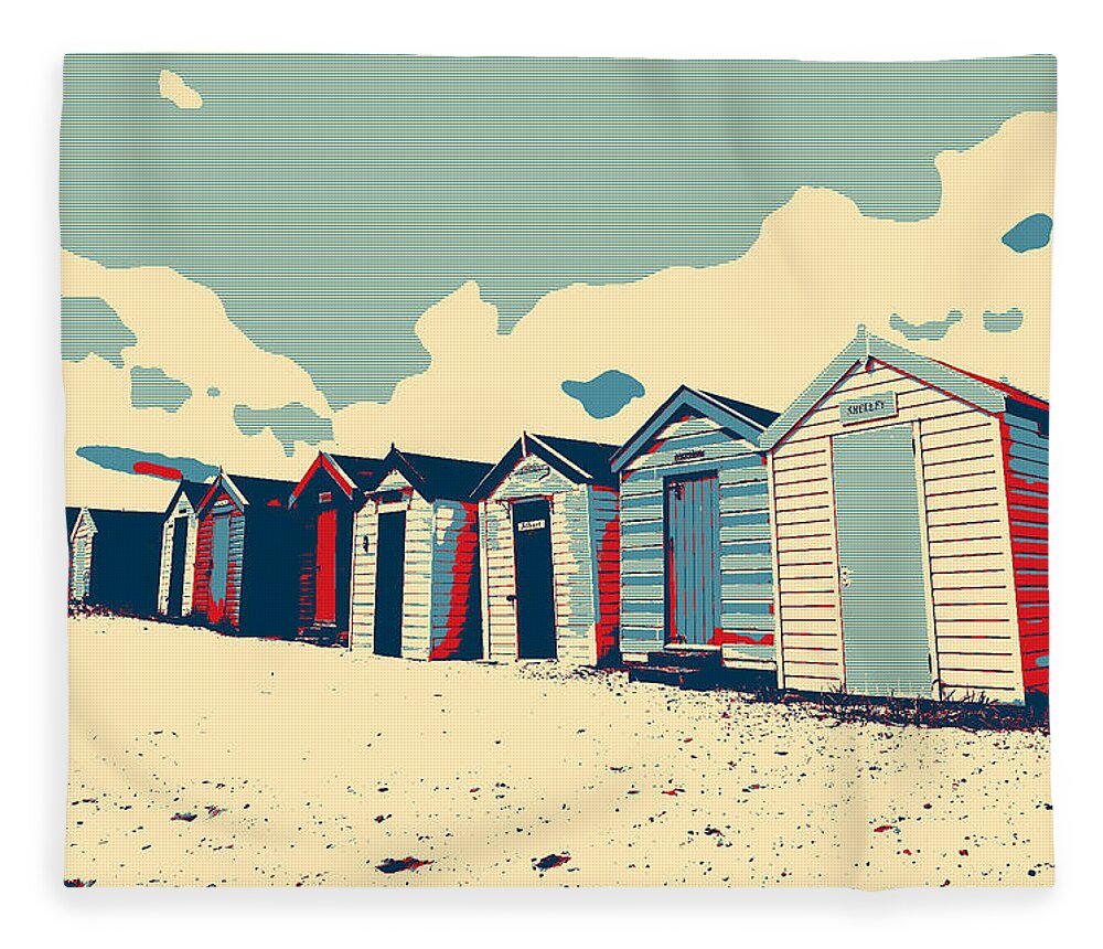Beach Fleece Blanket featuring the photograph Southwold Beach Huts #1 by John Paul Cullen