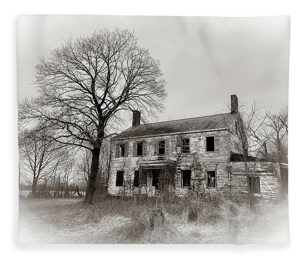  Farm Fleece Blanket featuring the photograph Spook House by David Letts