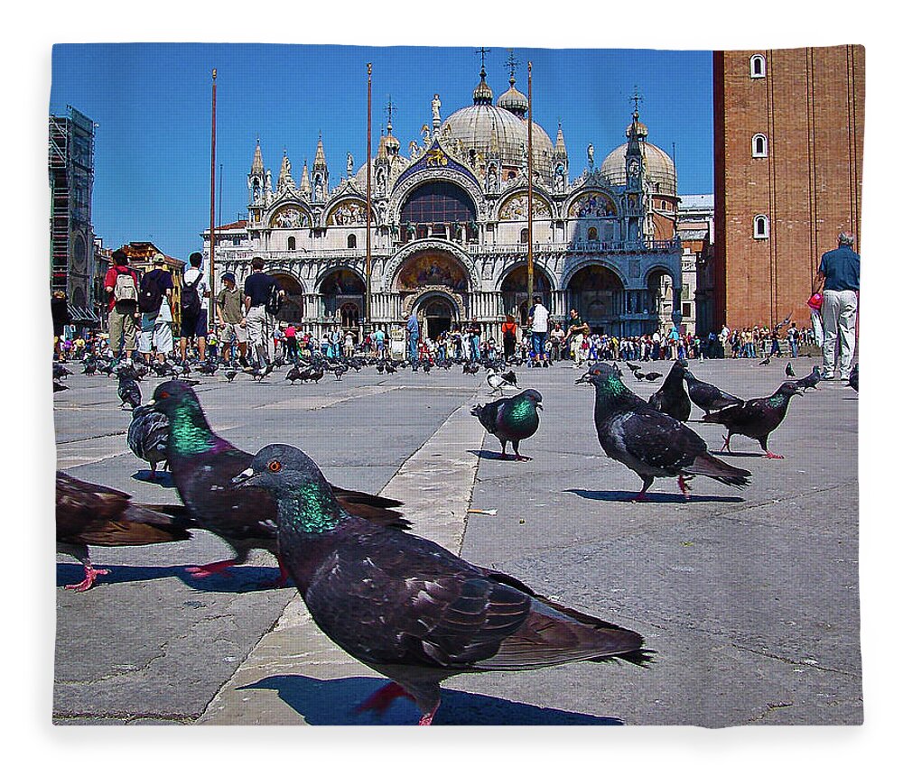 St. Mark's Square Venice Italy Fleece Blanket featuring the photograph St. Mark's Square - Venice, Italy #2 by David Morehead