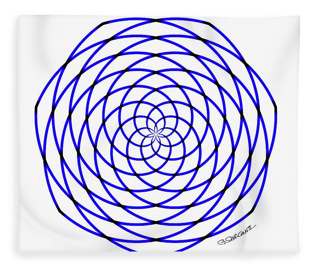 Op Art Fleece Blanket featuring the mixed media Starburst 2 by Gianni Sarcone