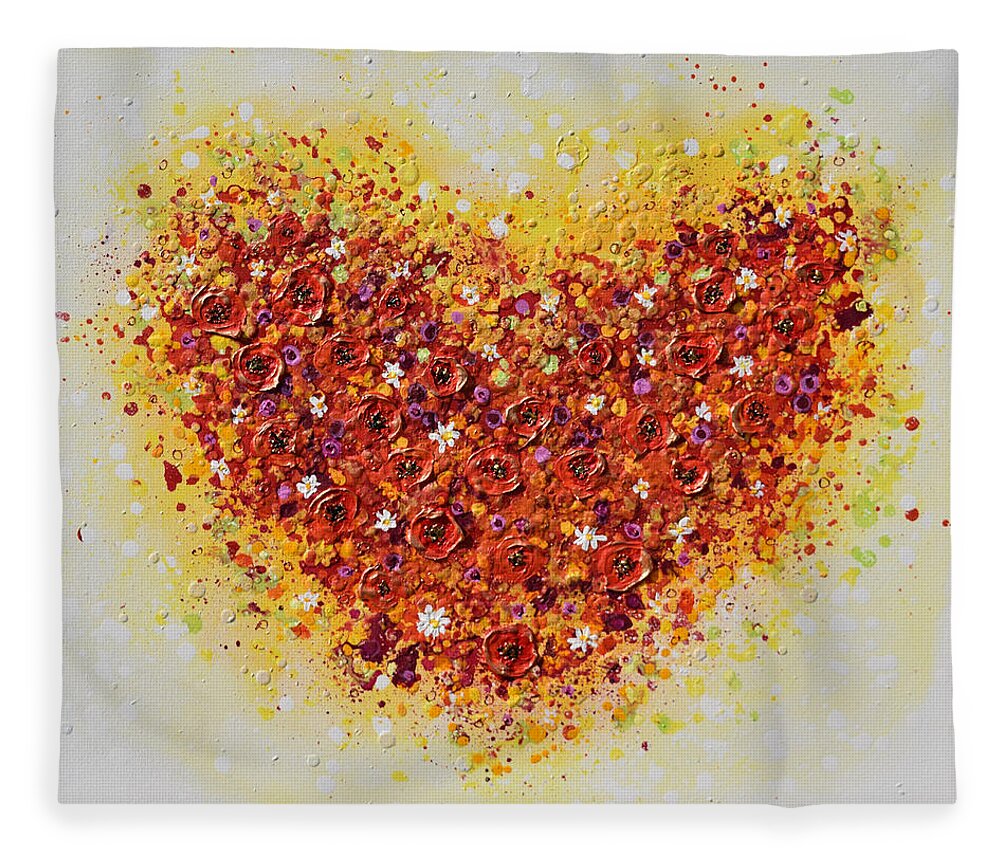 Heart Fleece Blanket featuring the painting Summer Love by Amanda Dagg