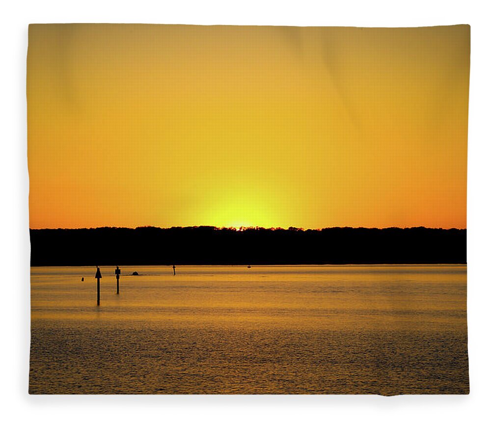 Sunset Fleece Blanket featuring the photograph Sunset over the Potomac #1 by Lora J Wilson