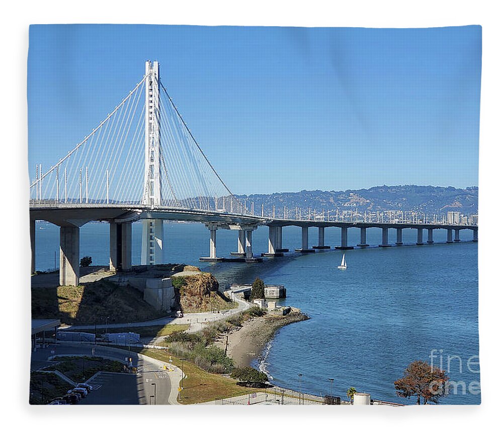 Wingsdomain Fleece Blanket featuring the photograph The New Oakland Side of the San Francisco Oakland Bay Bridge 20220514_162743 #2 by Wingsdomain Art and Photography