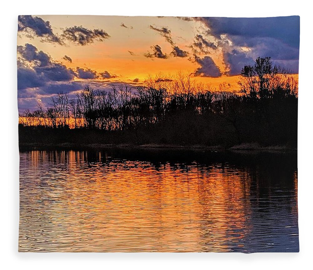  Fleece Blanket featuring the photograph Tinkers Creek Park Sunset by Brad Nellis