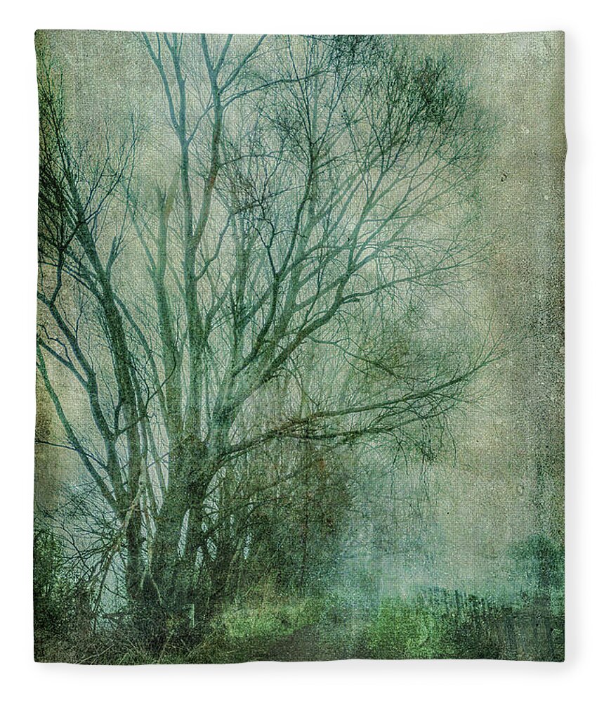 Tree Fleece Blanket featuring the photograph Tree Mist #1 by Roseanne Jones
