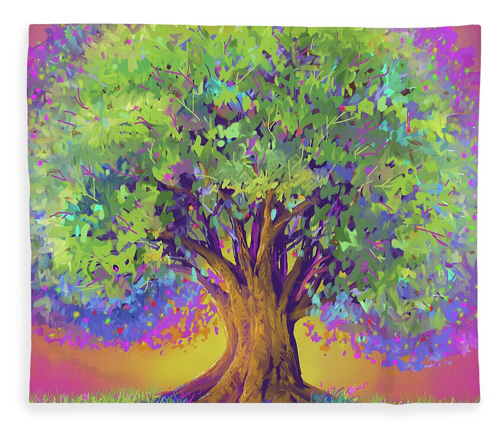 Tree Fleece Blanket featuring the digital art Tree of Life #1 by Cynthia Westbrook