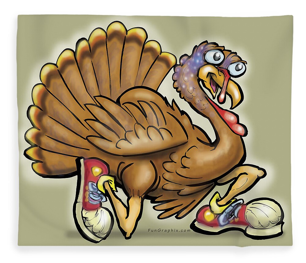 Thanksgiving Fleece Blanket featuring the digital art Turkey by Kevin Middleton