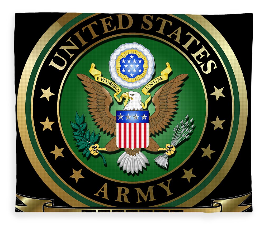 United Fleece Blanket featuring the digital art US Army Veteran #1 by Bill Richards