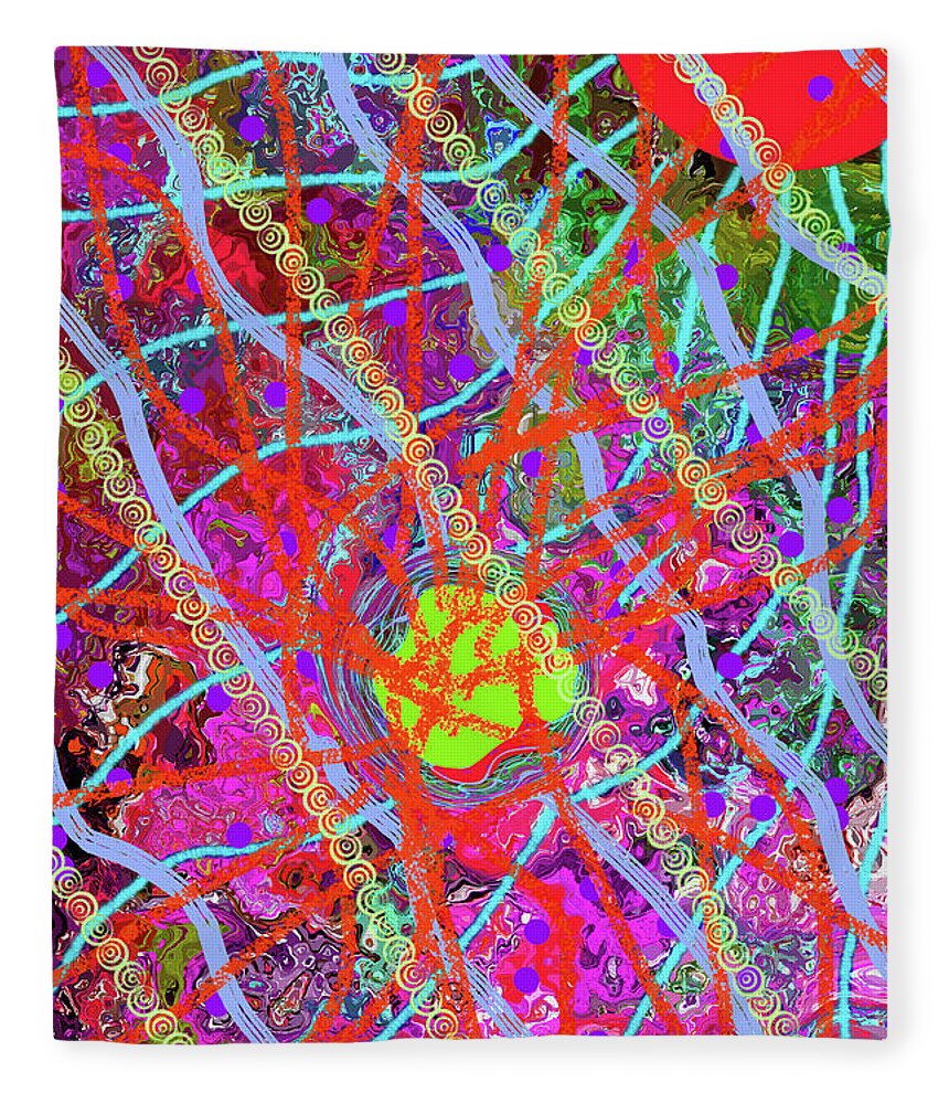 Walter Paul Bebirian: The Bebirian Art Collection Fleece Blanket featuring the digital art 12-18-2011abd by Walter Paul Bebirian