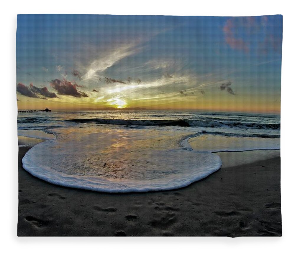  Fleece Blanket featuring the photograph Naples Sunset #12 by Donn Ingemie