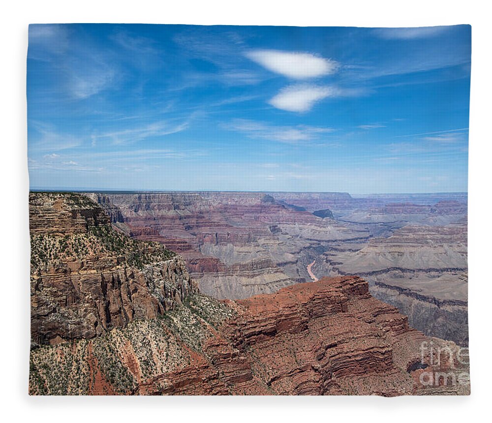 The Grand Canyon Fleece Blanket featuring the digital art The Grand Canyon by Tammy Keyes