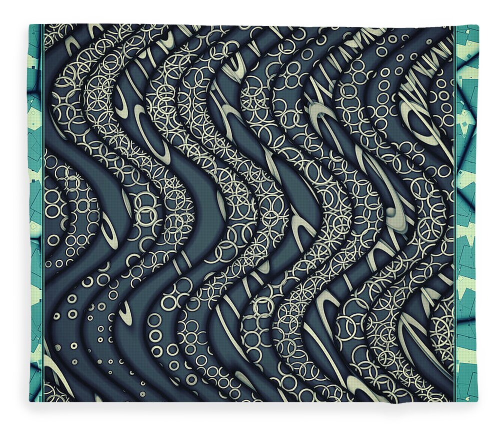 Blue Fleece Blanket featuring the digital art 16.06.2023 - 03 #16062023 by Marko Sabotin
