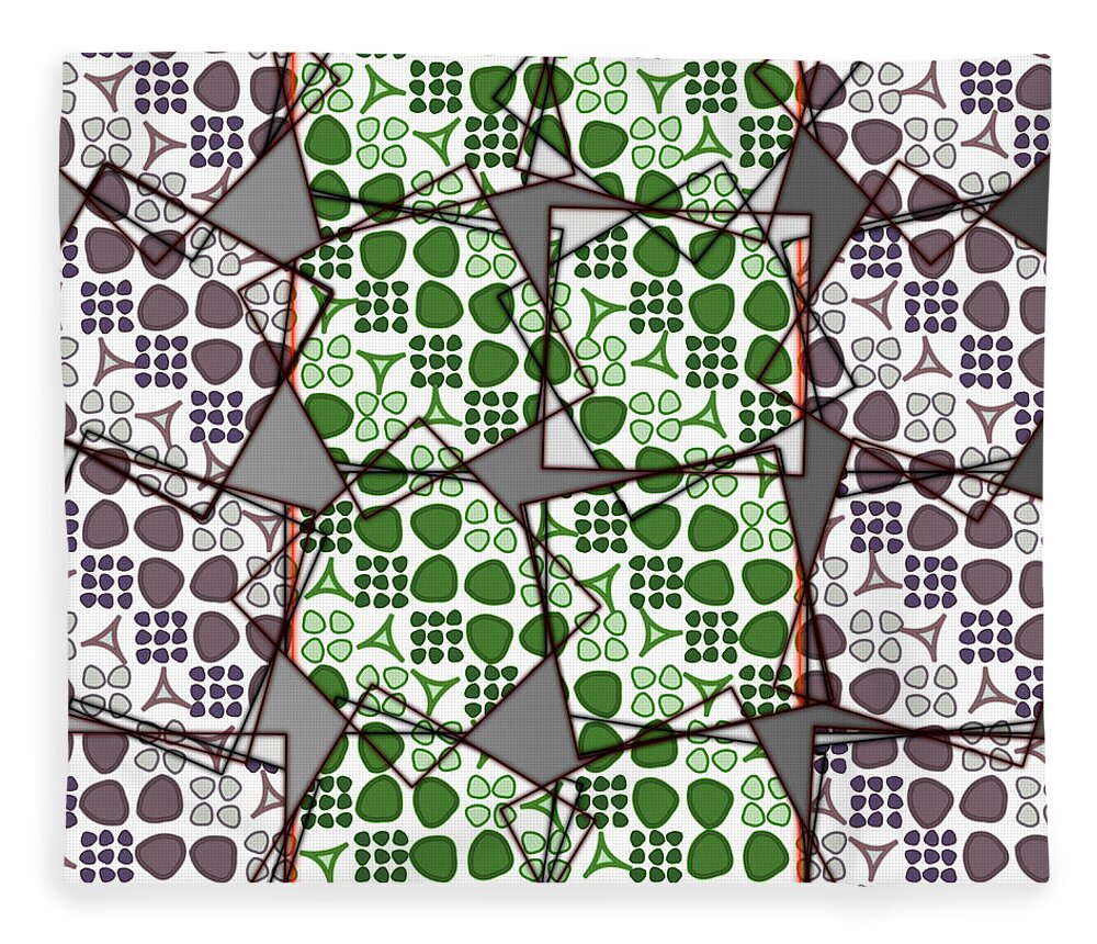 Green Fleece Blanket featuring the digital art 19.04.2023 - 01 #19042023 by Marko Sabotin