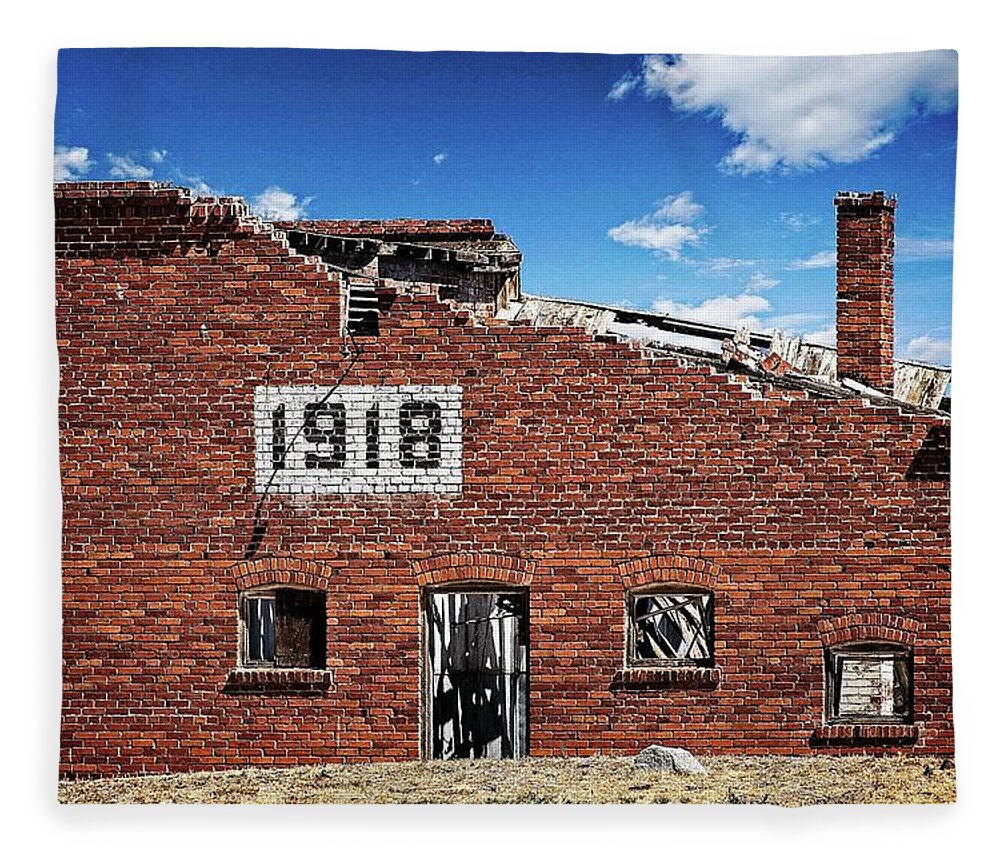 Attraction Fleece Blanket featuring the photograph 1918 Dilapidated Building by David Desautel