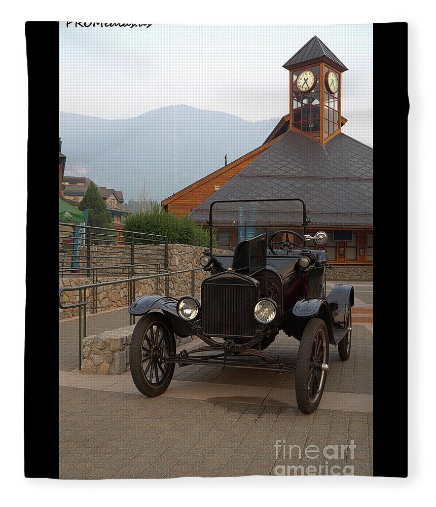 South Lake Tahoe Fleece Blanket featuring the photograph 1921 Ford model T convertible by PROMedias US