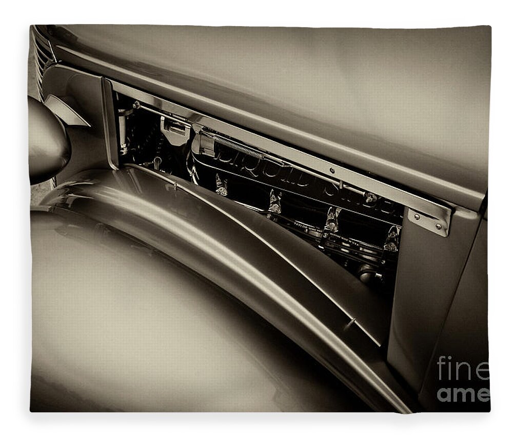 Chevy Fleece Blanket featuring the photograph 1937 Chevy truck in sepia by Paul Quinn