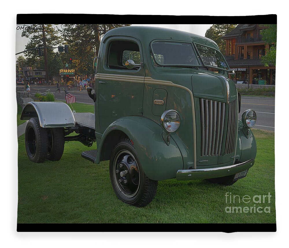 South Lake Tahoe Fleece Blanket featuring the photograph 1953 Ford C series cab over engine COE by PROMedias US