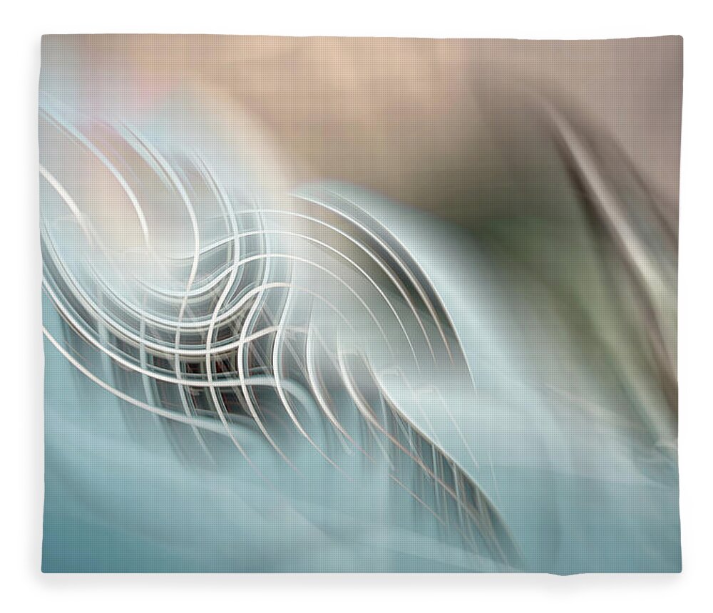 Abstract Alien 1955 55 Ford Thunderbird Dramatic Angle Perspective Car Vintage Turquoise Fleece Blanket featuring the photograph 1955 Ford Thunderbird Abstract by Peter Herman
