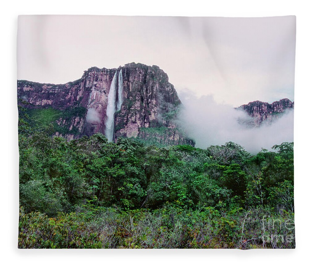 Dave Welling Fleece Blanket featuring the photograph Angel Falls Canaima National Park Venezuela #2 by Dave Welling