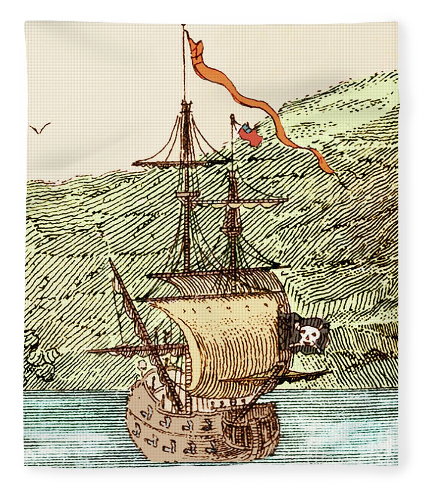 18th Fleece Blanket featuring the photograph Blackbeard's Pirate Ship, Queen Anne's Revenge #2 by Science Source
