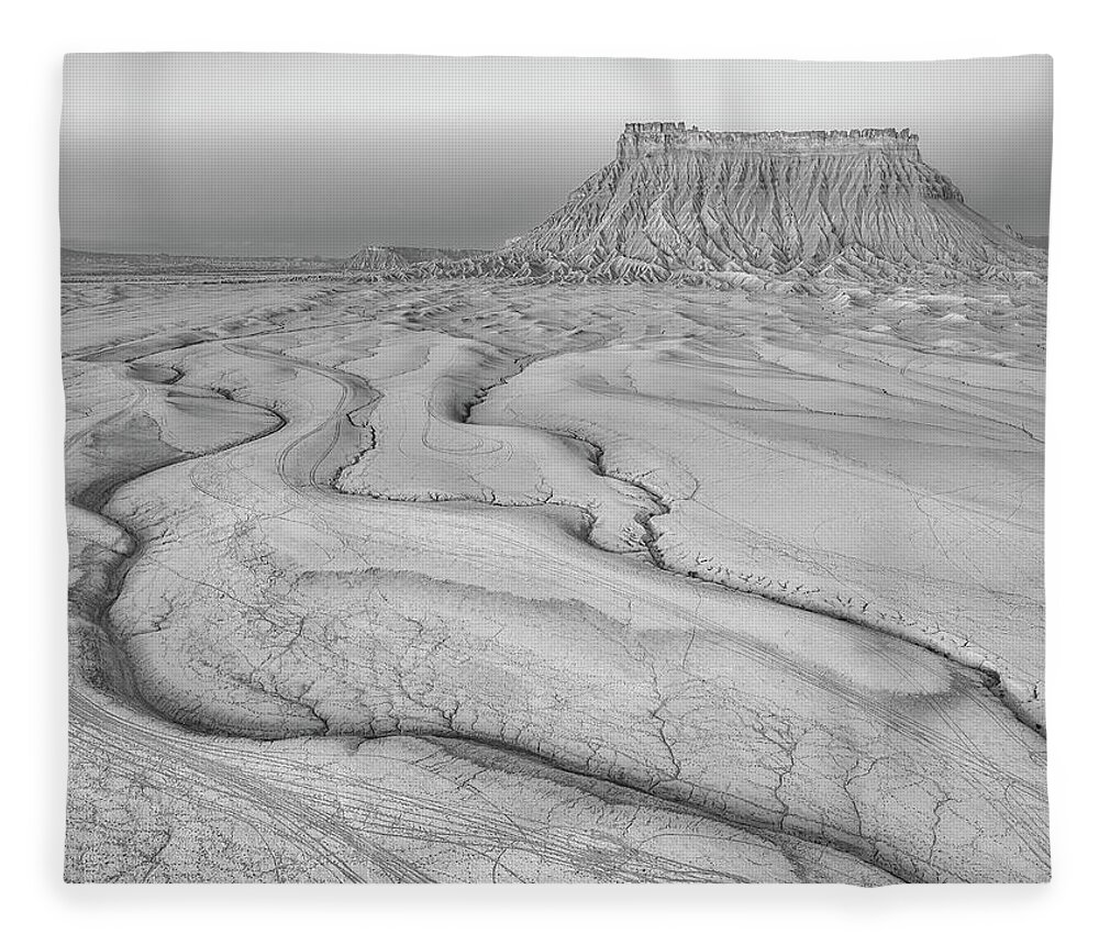 Factory Butte Fleece Blanket featuring the photograph Factory Butte Utah by Susan Candelario