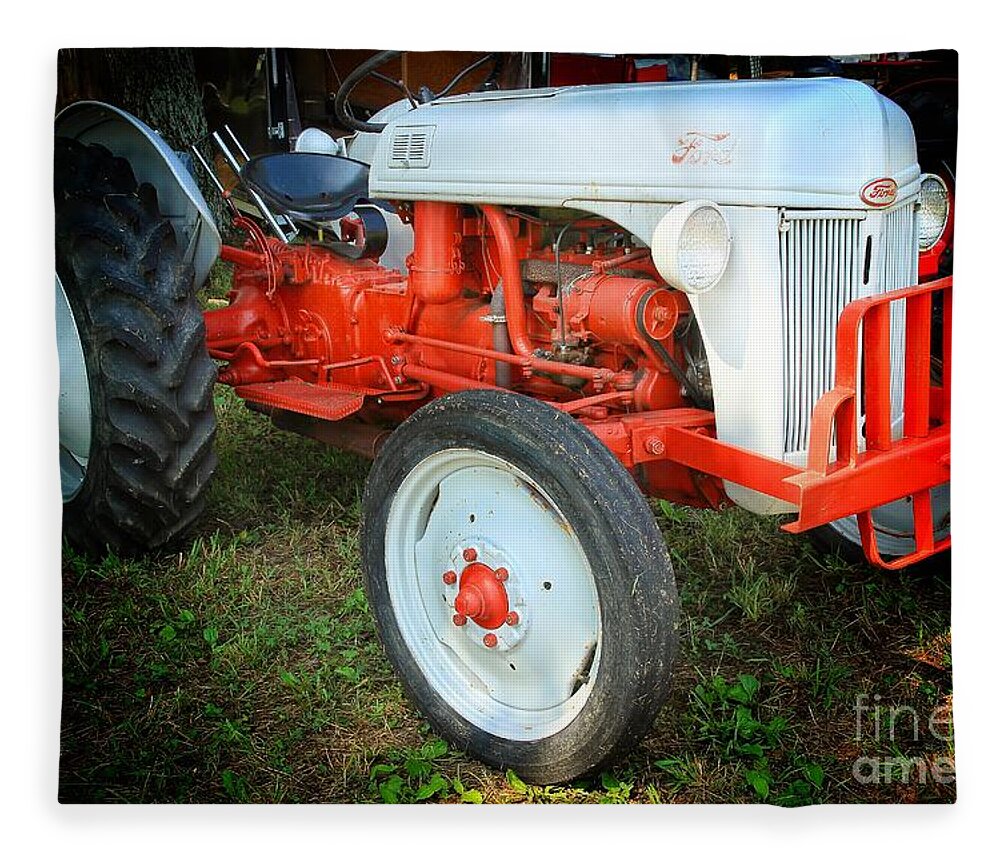 Ford Tractor Fleece Blanket featuring the photograph Ford Tractor by Mike Eingle
