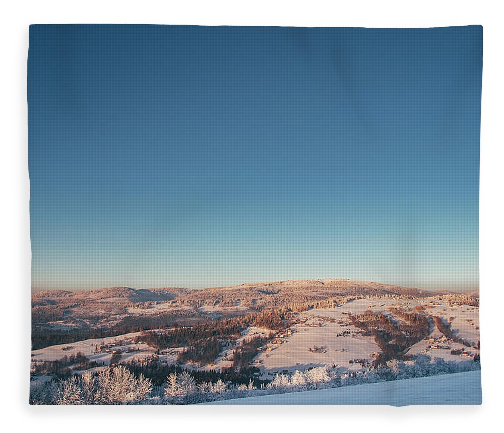 Ochodzita Fleece Blanket featuring the photograph Frosty morning by Vaclav Sonnek