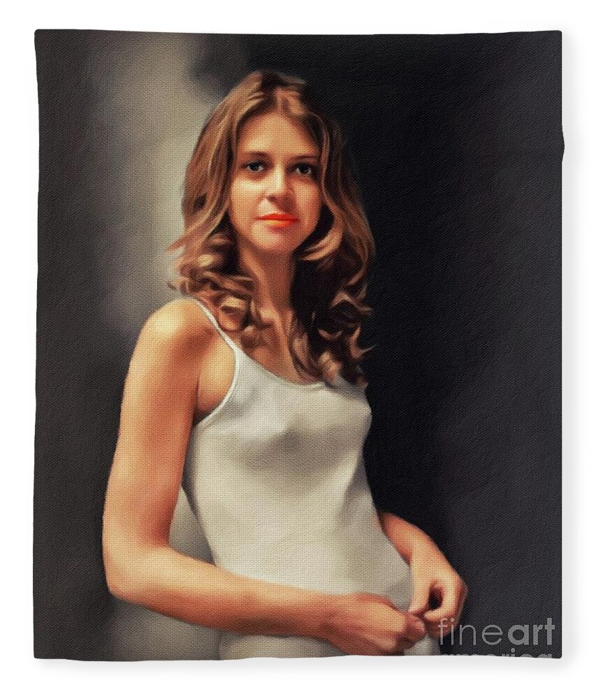 Lindsay Wagner, Actress #2 Fleece Blanket by Esoterica Art Agency