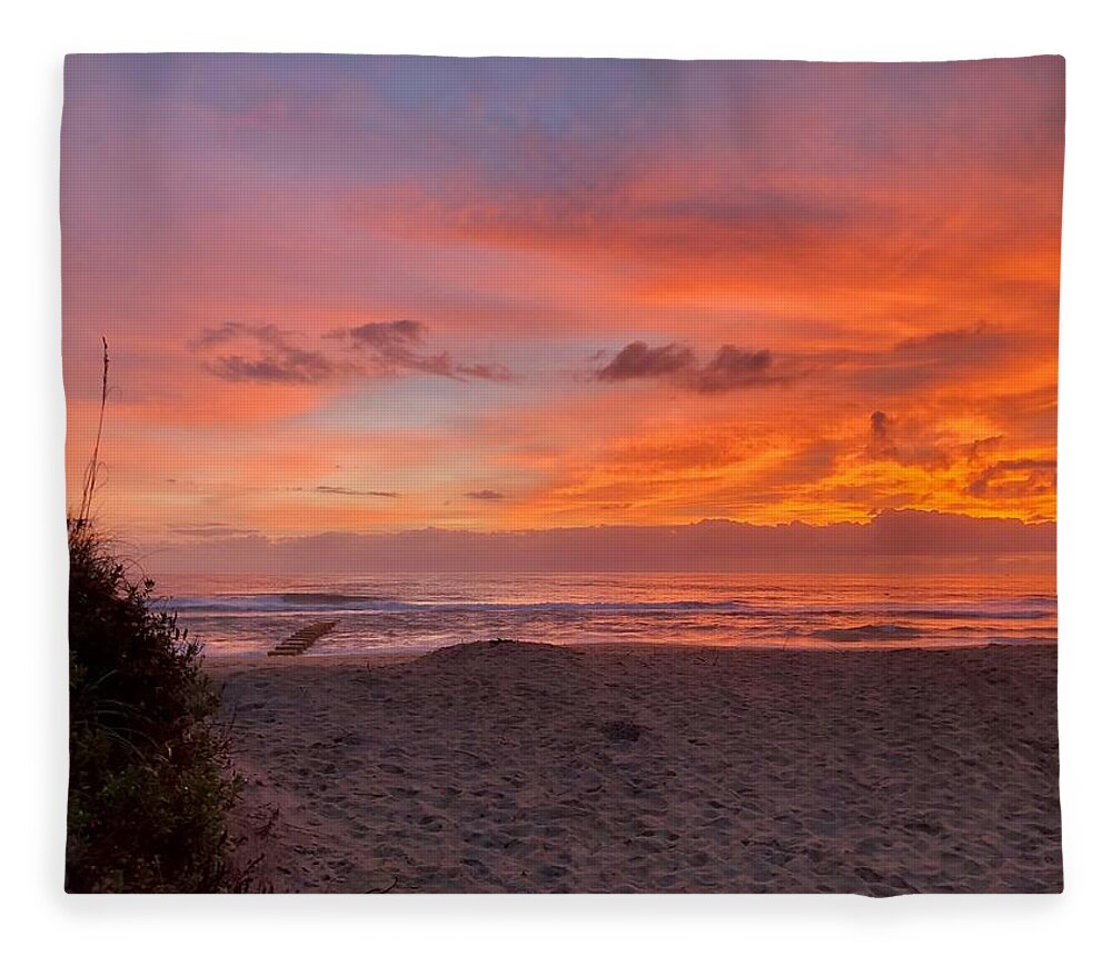 Canvas Fleece Blanket featuring the photograph October Sunrise #2 by Barbara Ann Bell
